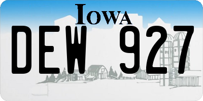 IA license plate DEW927