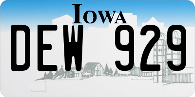 IA license plate DEW929