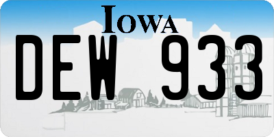IA license plate DEW933