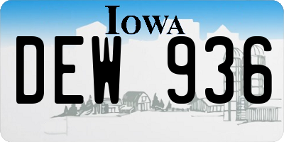 IA license plate DEW936