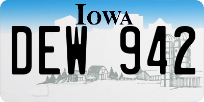 IA license plate DEW942