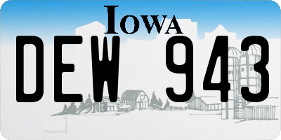 IA license plate DEW943
