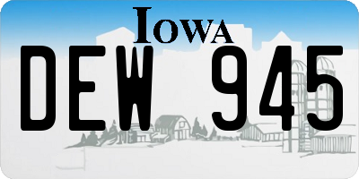 IA license plate DEW945