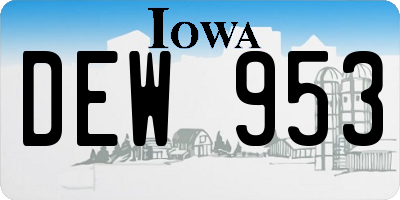 IA license plate DEW953