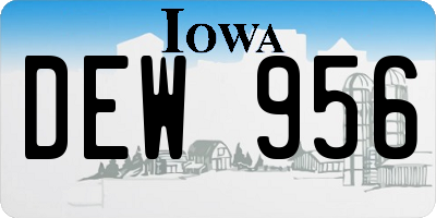 IA license plate DEW956
