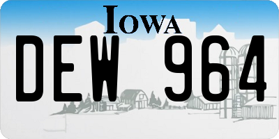 IA license plate DEW964