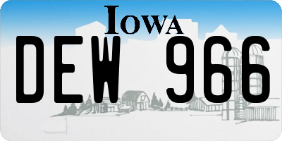 IA license plate DEW966