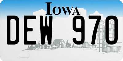 IA license plate DEW970