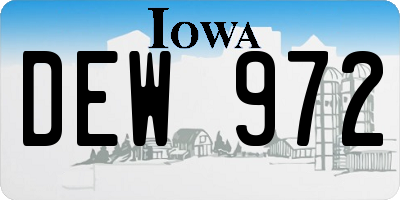 IA license plate DEW972