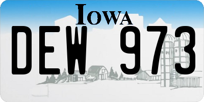 IA license plate DEW973