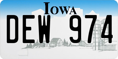 IA license plate DEW974