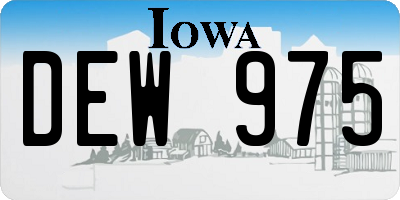 IA license plate DEW975