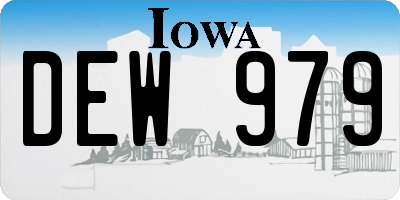 IA license plate DEW979