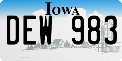 IA license plate DEW983