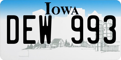IA license plate DEW993