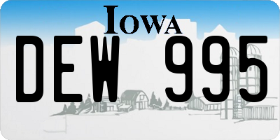 IA license plate DEW995