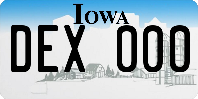 IA license plate DEX000