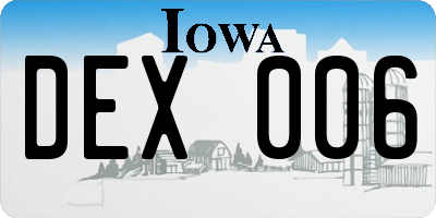 IA license plate DEX006