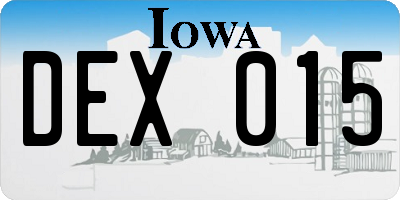 IA license plate DEX015