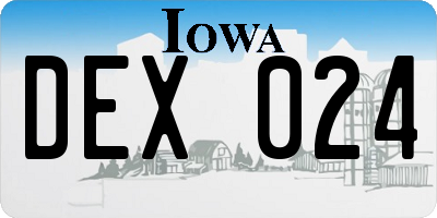 IA license plate DEX024