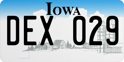 IA license plate DEX029