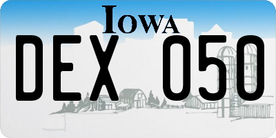IA license plate DEX050