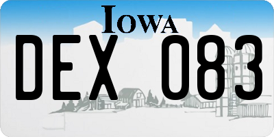 IA license plate DEX083
