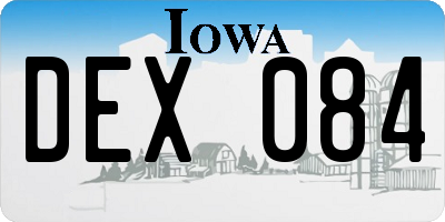 IA license plate DEX084