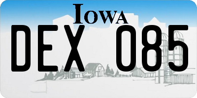 IA license plate DEX085