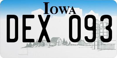IA license plate DEX093