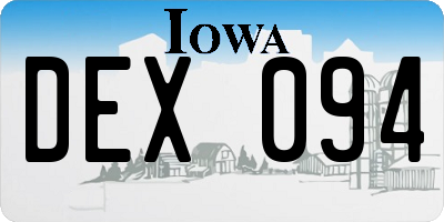 IA license plate DEX094