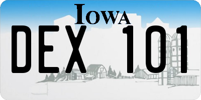 IA license plate DEX101