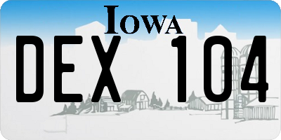 IA license plate DEX104