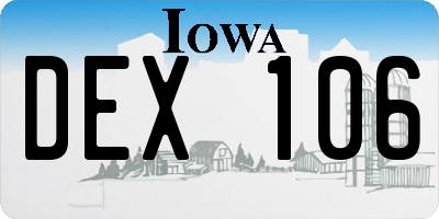 IA license plate DEX106