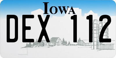 IA license plate DEX112