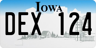 IA license plate DEX124