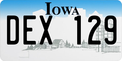 IA license plate DEX129