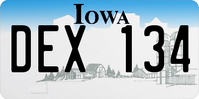 IA license plate DEX134
