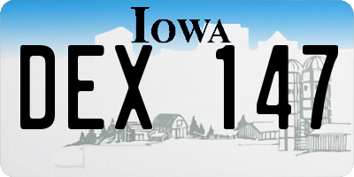 IA license plate DEX147