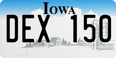 IA license plate DEX150