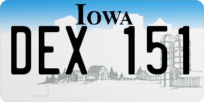 IA license plate DEX151