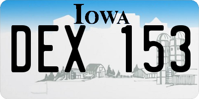 IA license plate DEX153