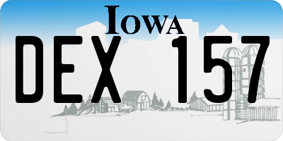 IA license plate DEX157