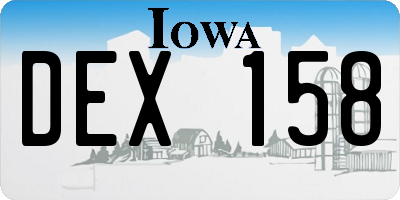 IA license plate DEX158