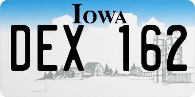 IA license plate DEX162