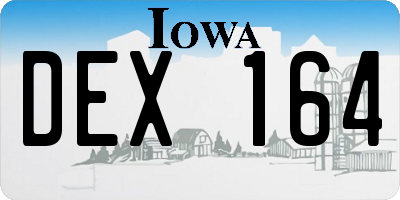 IA license plate DEX164