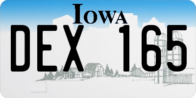IA license plate DEX165