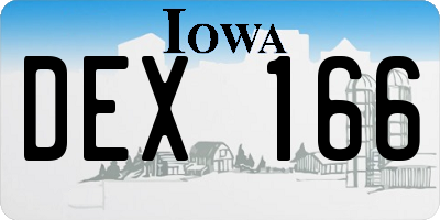 IA license plate DEX166