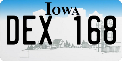 IA license plate DEX168