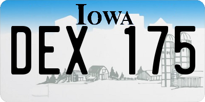 IA license plate DEX175